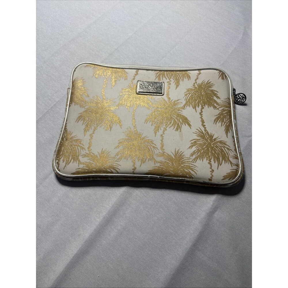 Lilly Pulitzer Padded Tech Sleeve Gold White Metallic Palms